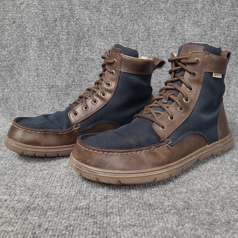 Lems Boulder Boot Mens US 12 Navy Stout Minimalist Zero Drop Casual Leather